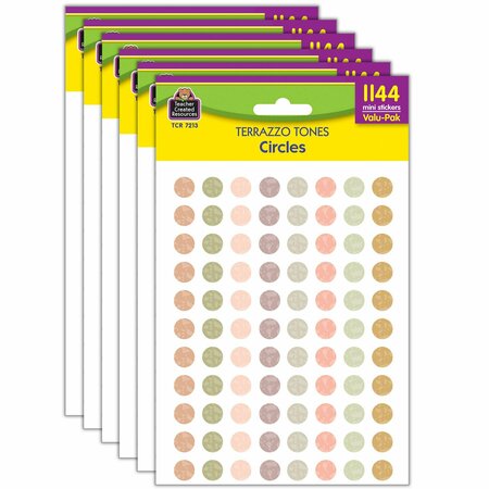 TEACHER CREATED RESOURCES Terrazzo Tones Circles Mini Stickers Valu-Pak, 8 Designs, 6864PK 7213